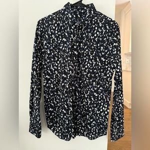 CLUB MONACO SLIM FIT XS MINI CHEETAH BUTTON DOWN